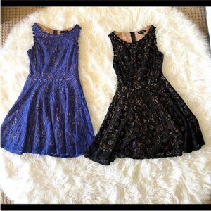 Jodi Kristopher Blue and Black Lace Dresses Bundle of TWO